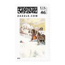 Saint Bernard Dog to the Rescue Stamp