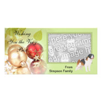 Saint Bernard ~ Green Leaves Design Photo Greeting Card