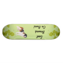 Saint Bernard ~ Green Leaves Design Skateboard Decks