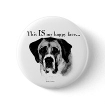 Saint Bernard Happy Face Pinback Buttons