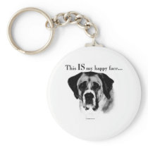 Saint Bernard Happy Face Keychains