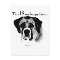 Saint Bernard Happy Face Post Cards