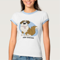 Saint Bernard Ladies Ringer T-Shirt by MenagerieMayhem Saint Bernard Ladies Ringer T-Shirt