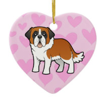 Saint Bernard Love Christmas Tree Ornaments