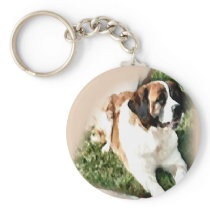 Saint Bernard Lovers Gifts Keychain