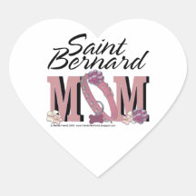 Saint Bernard MOM Heart Stickers