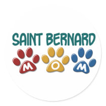 SAINT BERNARD Mom Paw Print 1 stickers by poochloverstuff SAINT BERNARD Mom Paw Print 1 stickers