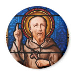 Saint Bernard of Clairvaux Stained Glass Art Refrigerator Magnet