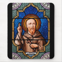 Saint Bernard of Clairvaux Stained Glass Art Mouse Pad