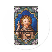 Saint Bernard of Clairvaux Stained Glass Art Sticker