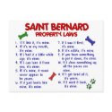 SAINT BERNARD Property Laws 2 postcards by poochloverstuff SAINT BERNARD Property Laws 2 postcards