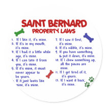 SAINT BERNARD Property Laws 2 stickers by poochloverstuff SAINT BERNARD Property Laws 2 stickers