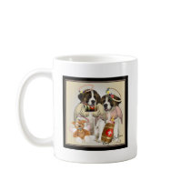 Saint Bernard Puppies Sharing A Beer Coffee Mugs