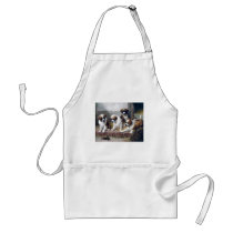 Saint Bernard puppies turtle cute painting dogs Apron