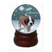 Saint Bernard Puppy Christmas Gifts Business Card Template