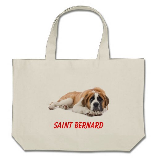 Saint Bernard Puppy Dog Canvas  Large Totebag