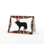 Saint Bernard Reindeer Christmas Card