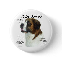 Saint Bernard (rough) History Design Pinback Buttons
