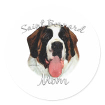 Saint Bernard (rough) Mom 2 Round Stickers