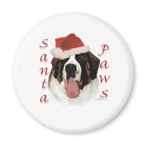 Saint Bernard Santa Paws Fridge Magnets