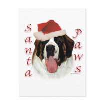Saint Bernard Santa Paws Postcards
