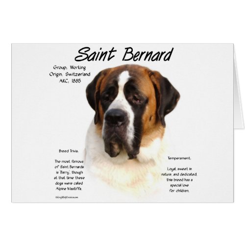 Saint Bernard (smooth) History Design card