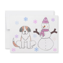 Saint Bernard & Snowman Invites