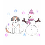 Saint Bernard & Snowman t-shirts