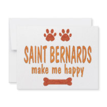 Saint Bernards Make Me Happy Custom Announcement