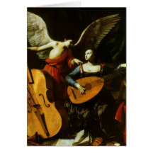 Saint Cecilia and the Angel by Carlo Saraceni Greeting Cards