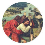 Saint Christopher. By Hieronymus Bosch (Best Quali Round Stickers
