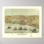 Saint Clair Michigan 1868 Antique Panoramic Map Print