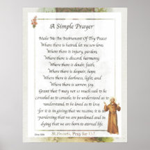 Saint Francis of Assisi A SIMPLE PRAYER Posters