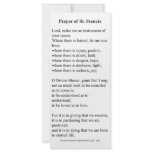 Saint Francis of Assisi Prayer Card Custom Rack Card