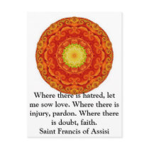 Saint Francis of Assisi quote about love and faith postcards by spiritcircle Saint Francis of Assisi quote about love and faith postcards