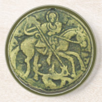 SAINT GEORGE AND DRAGON MEDALLION DRINK COASTER