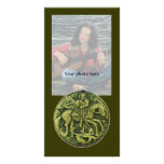 SAINT GEORGE AND DRAGON MEDALLION, green Customized Photo Card