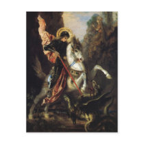 Saint George and the Dragon, Gustave Moreau Post Card