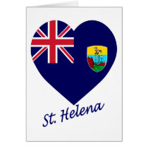 Saint Helena Flag Heart cards