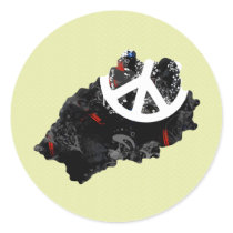 Saint Helena Trendy Peace Sign with Saint Helenian Round Sticker