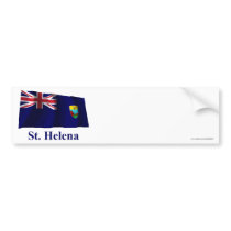 Saint Helena Waving Flag with Name bumper stickers