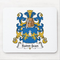 Saint-Jean Family Crest mousepads by coatsofarms Saint-Jean Family Crest mousepads