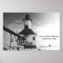 Saint Joseph Michigan Lighthouse 1968 posters