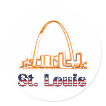 Saint Louis Arch Round Stickers