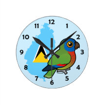 Saint Lucia Amazon Flag Wallclocks