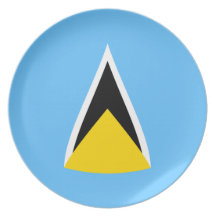 Saint Lucia Fisheye Flag Plate