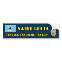 Saint Lucia Flag and Map Bumper Sticker