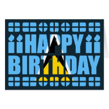 Saint Lucia Flag Birthday Card
