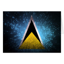 Saint Lucia Flag Firework Card