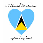 Saint Lucia Flag Heart + Text Baby Doll T-Shirt
